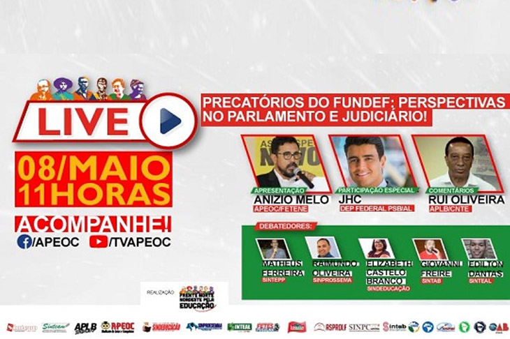 Confira Rui Oliveira na Live Precatórios do FUNDEF – Nesta sexta (08/05), às 11h