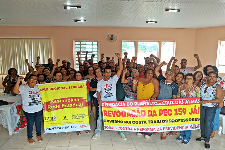 Assembleia da Rede Estadual discute rumos para a revogação da PEC 159 de Rui Costa